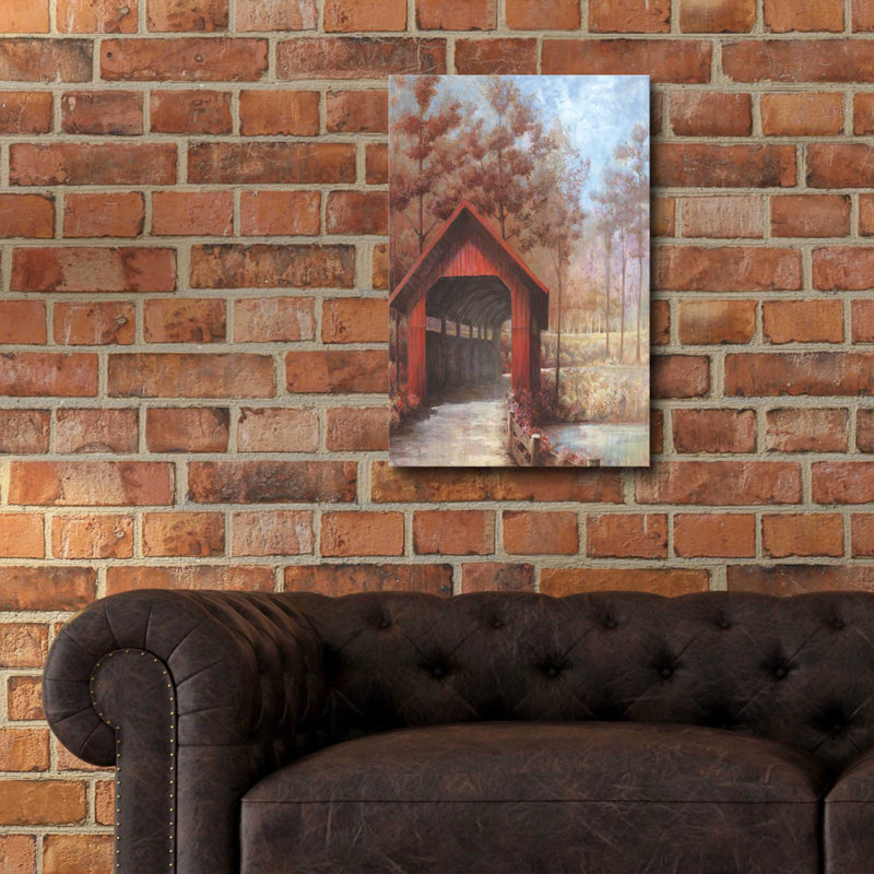«Covered Bridge» par White Ladder, art mural en verre acrylique, H 24 po x l 16 po x P 0,2 po