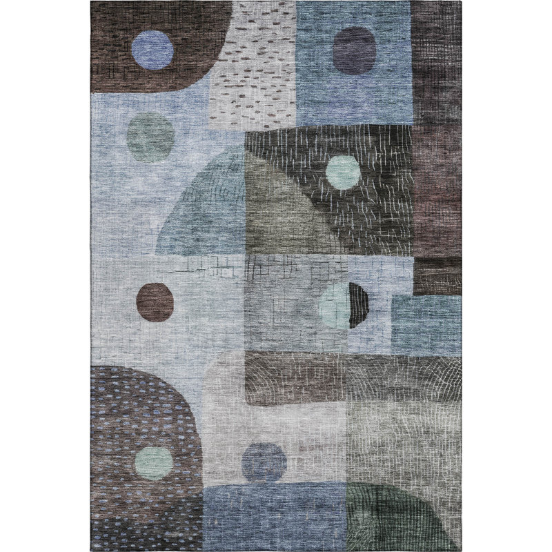 Premium Machine Washable Dilorenzo AMF1117 Geometric Rug, Rectangle 10 pi x 14 pi