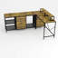 Bureau 114 po en forme de L avec Power Hub, bureau de jeu industriel - 6 tiroirs, support pour écran amovible, bureau à domicile