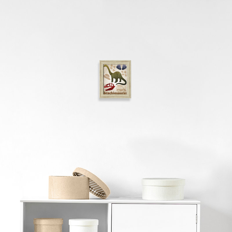 Adhésif décoratif dinosaures-03 ', H 12 po x l 10 po x P 0,625 po, Cadre plat beige