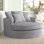 Fauteuil demi-tonneau en polyester de 61 po de largeur Beall
