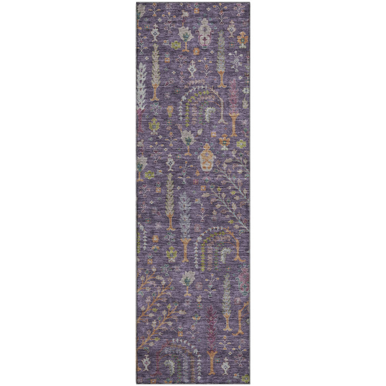 Premium Machine Washable Gurubaksh AMF1152 Floral Rug