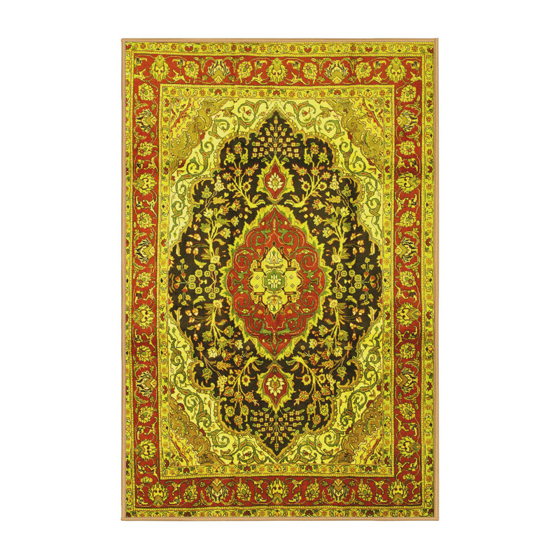 Tapis traditionnels jaunes Traditional 136, Rectangle 2 pi x 3 pi