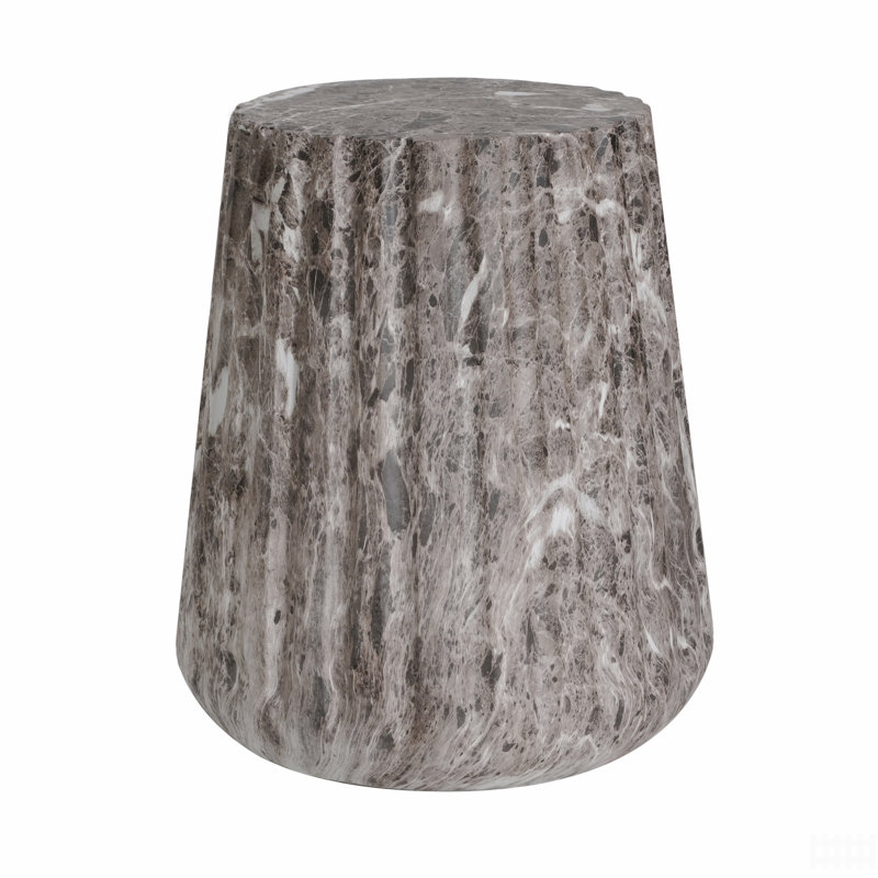 Outdoor Cleme Carved Side Table, Brown