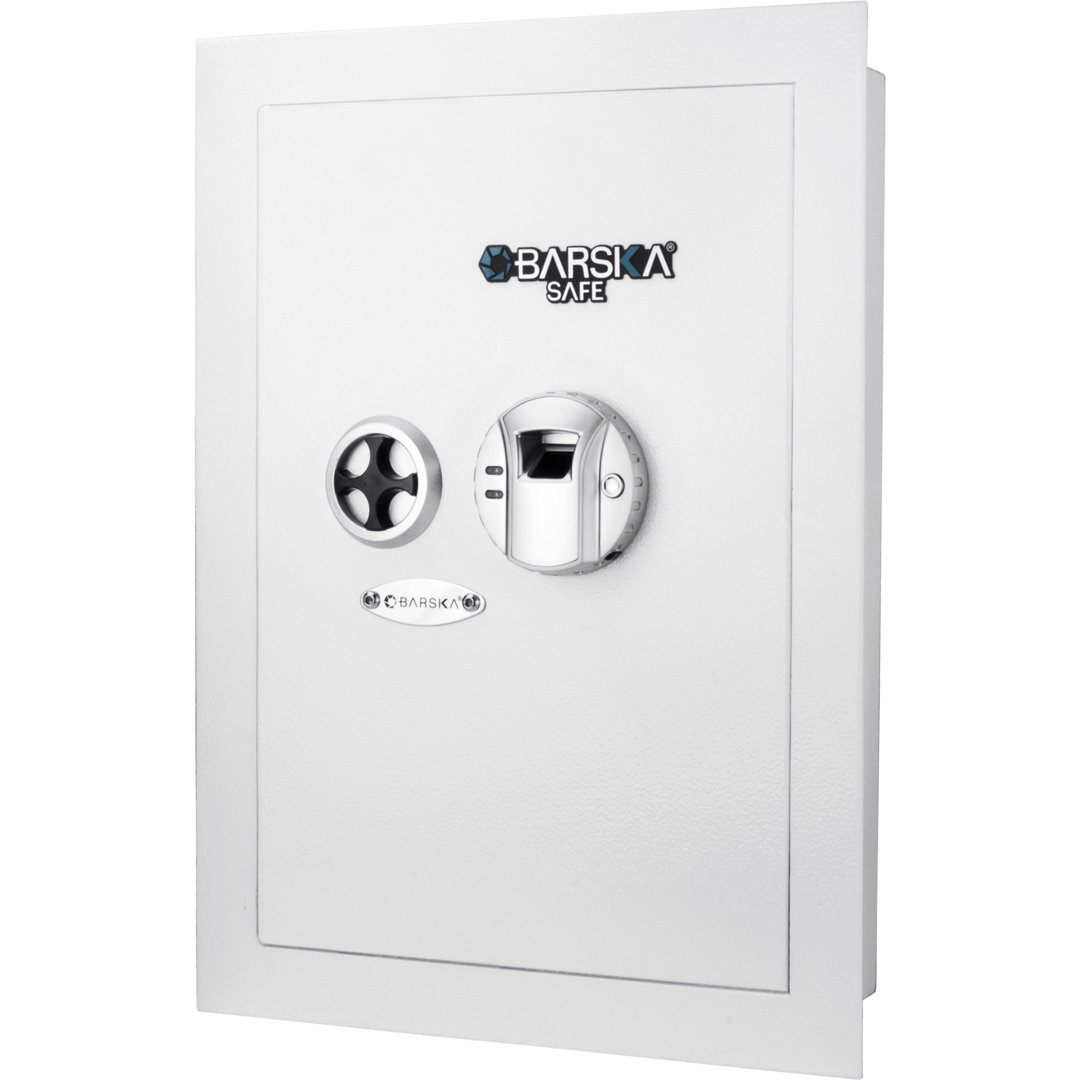 0.52 CUBIC FT WHITE BIOMETRIC WALL SAFE Barska