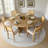 52 Inch White Oak Veneer Round Pedestal Dining Table-1297707076
