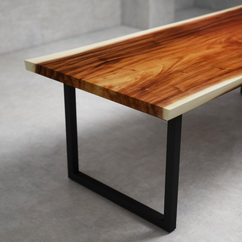 Table de salle à manger en bois massif Dunwoody, H 30 po x L 80 po x l 40 po
