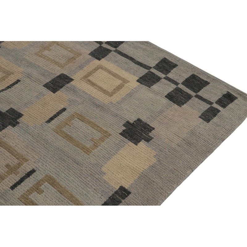 Scandinavian Wool Geometric Area Rug, Rectangle 10' x 14'