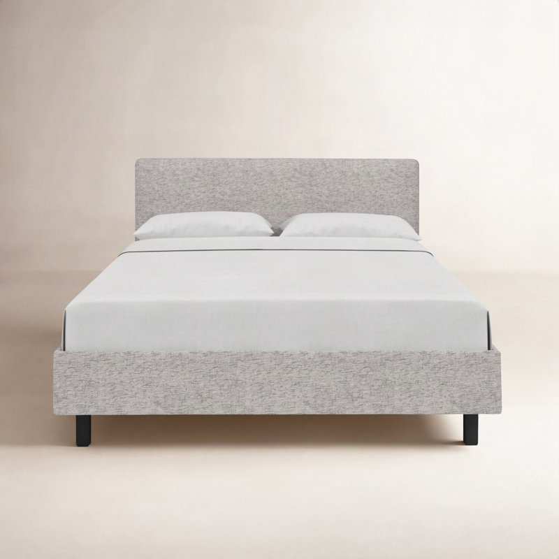 Adrien Upholstered Platform Bed, Twin, Milsap Spray Sustain Tweed