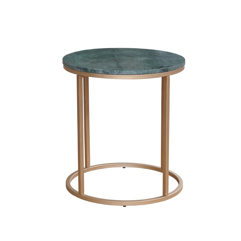 Tables d'appoint rondes en marbre vert / marbre vert
