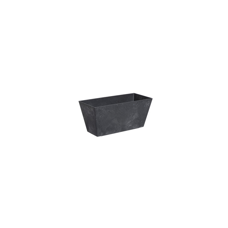 Boîte à fleurs en résine pour fenêtre à arrosage automatique Wendover, H 6,75 po x l 14,25 po x P 6,75 po, Noir
