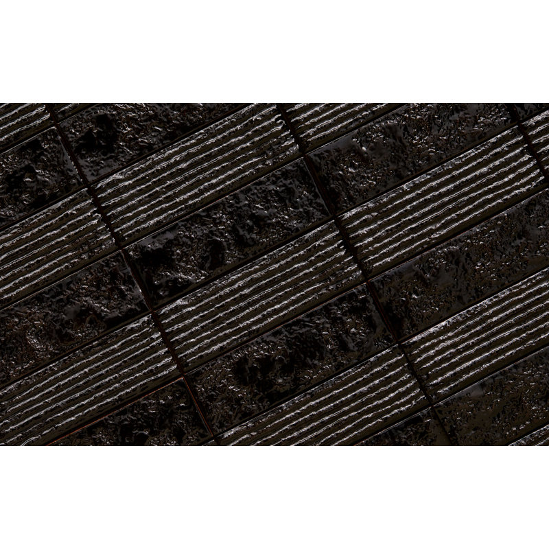 Chamotte Linea 3"x9", Nera