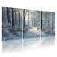 Ensemble de 3 tableaux sur toile représentant un paysage de forêt enneigée en hiver-1937310426