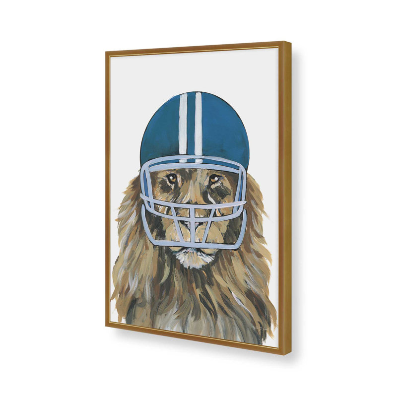 «Football Lion» par Yvette St. Amant, reproduction d'art sur toile, H 40 po x l 30 po, Or