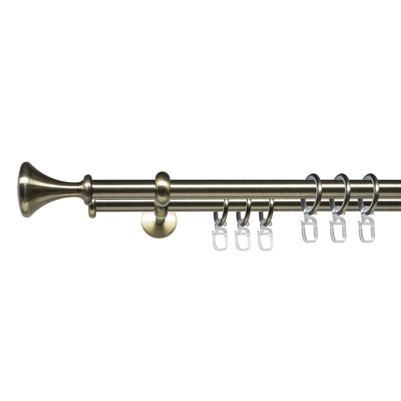 Curtain Track Set, 4cm H x 131cm W x 14cm D, Gold