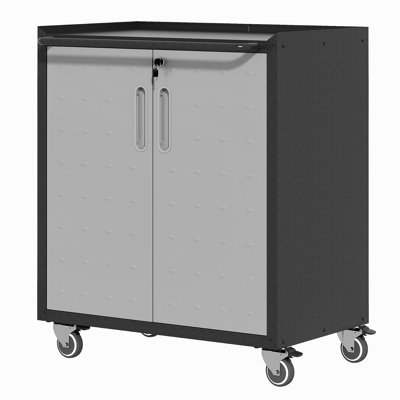 Armoire de rangement en métal robuste avec roulettes - Armoire de rangement pour outils robuste et durable pour les solutions de rangement de garage, de bureau et de maison
