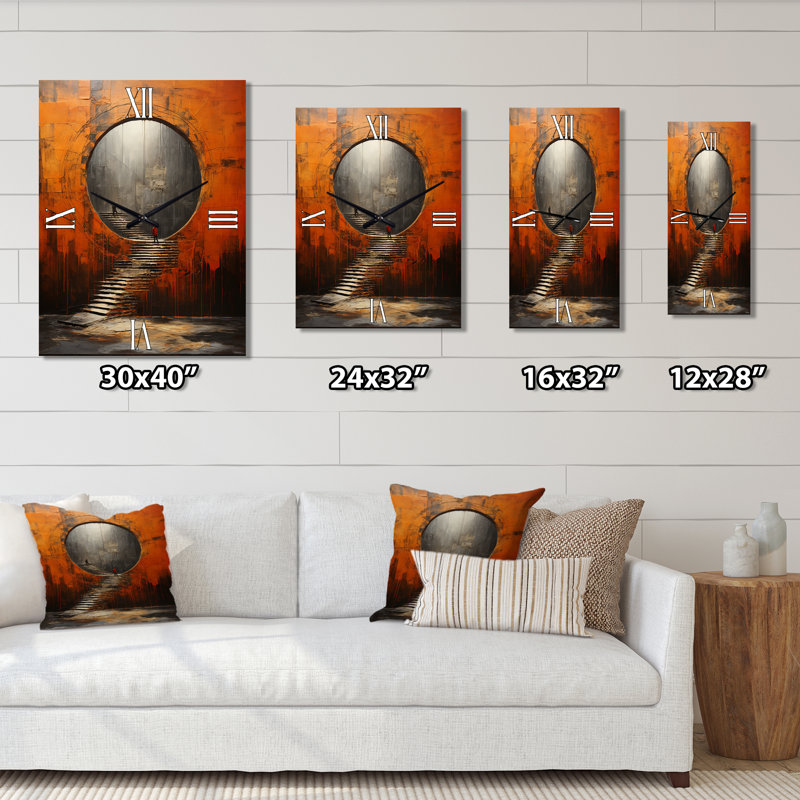 Horloge murale orange surdimensionnée - Orange, Grand