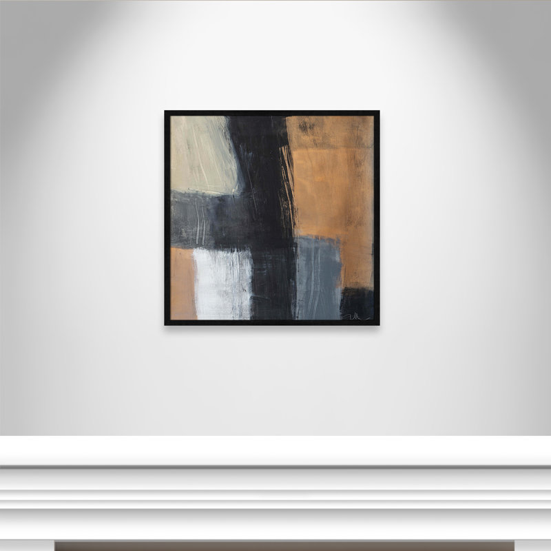 «Metallic Slate II» par Casa Fine Arts, Cadre noir mince, H 27,5 po x l 27,5 po x P 0,75 po