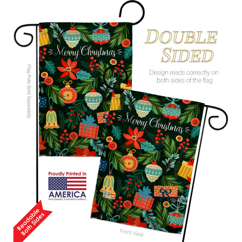 Drapeau de jardin coloré en polyester 18,5 x 13 po