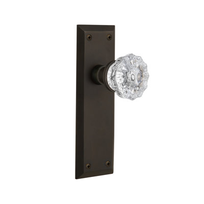 Plaque avec bouton de porte en cristal New York