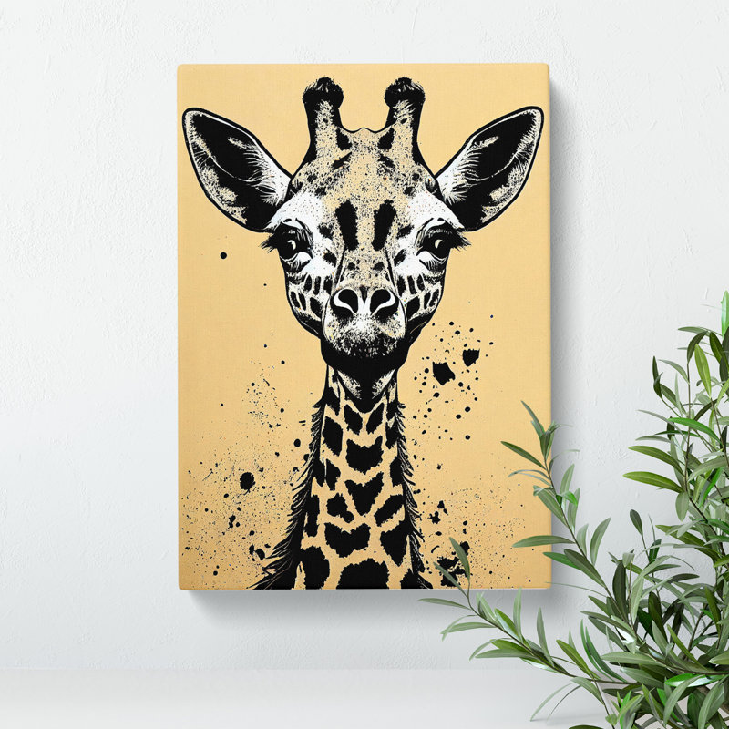 Giraffe Graffiti - Wrapped Canvas Print, 50cm H x 35cm W x 3cm D