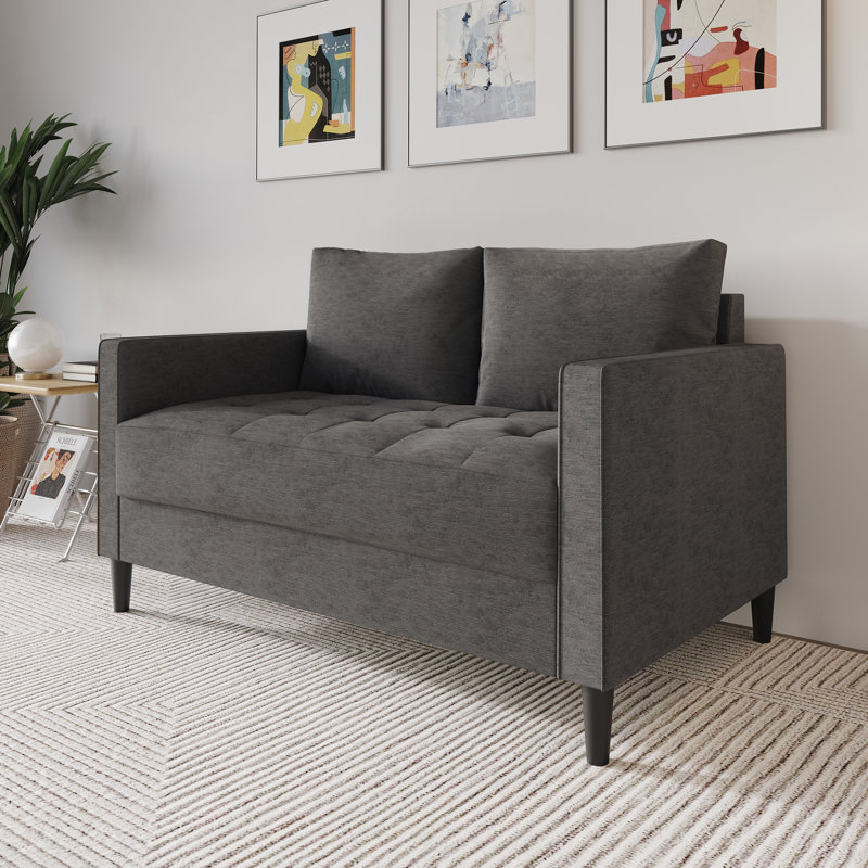 Causeuse de réception en tissu Newquay, Lin gris foncé
