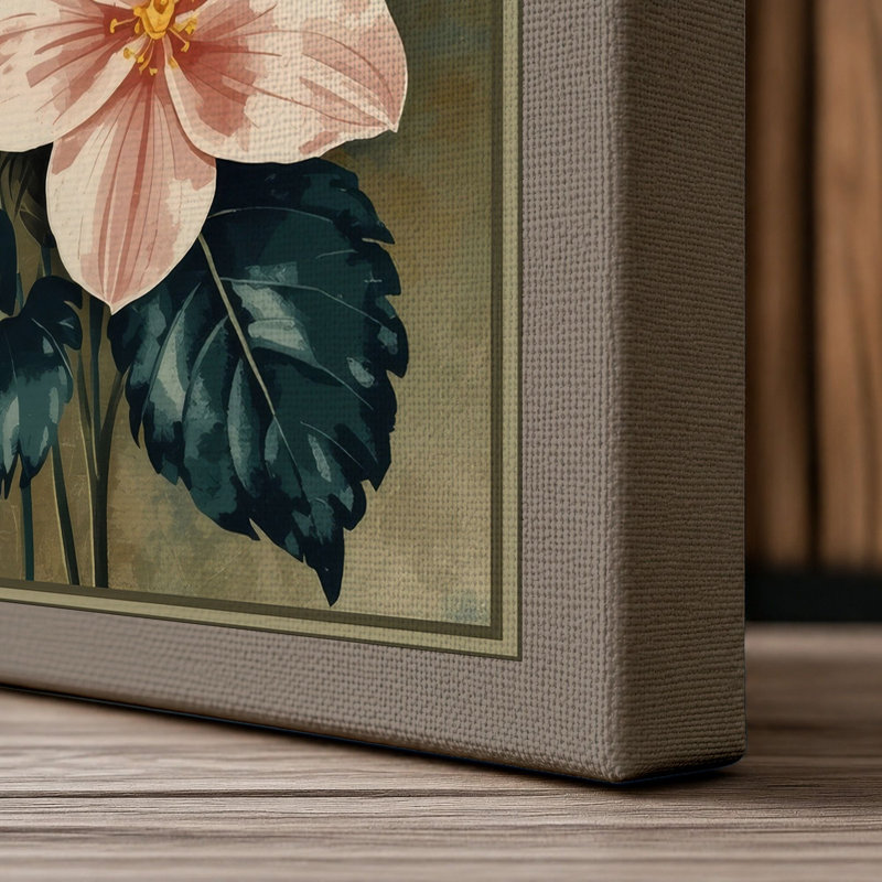Scattered Botanicals Botanical - Wrapped Canvas, 18x12 - 45.7 x 30.5 cm, Taupe Border