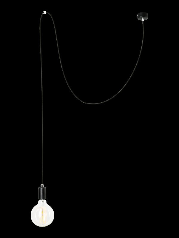 Lochlan 1 - Light Black Bulb Pendant
