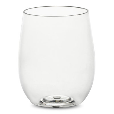 12 oz Verres à vin transparents en plastique transparent sans pied