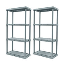 Heavy Duty 4-tier, 600lb Capacity Plastic Ventilated Shelf - HART