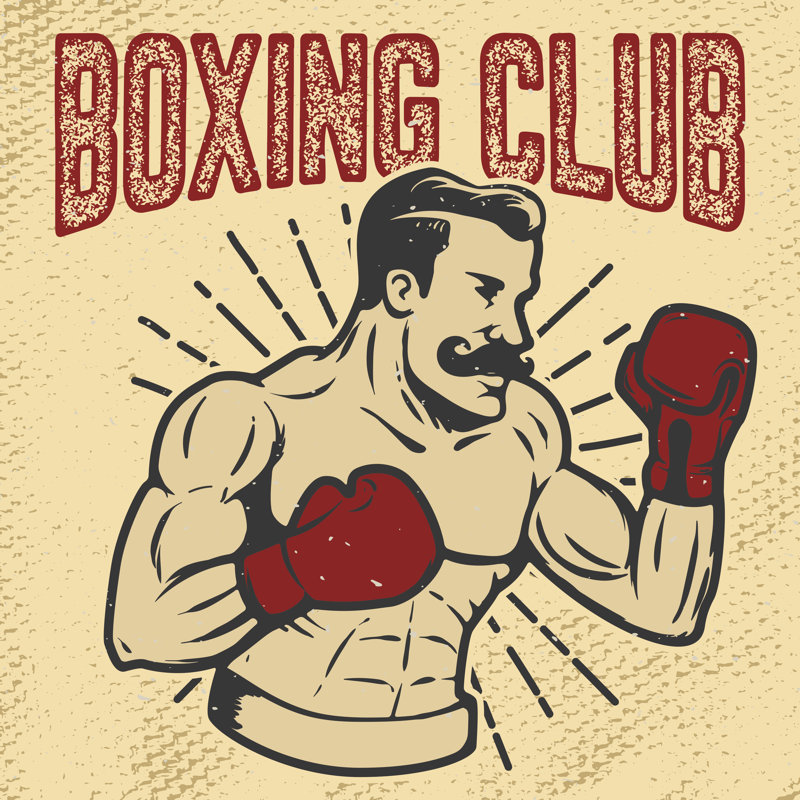 Boxing Club - Wrapped Canvas Print, 30cm H x 30cm W x 3.8cm D