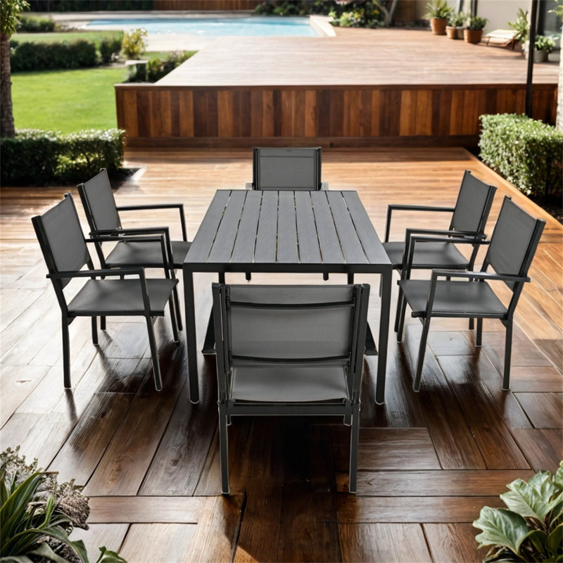 Maxiene Four Leg Dining Set, Gray