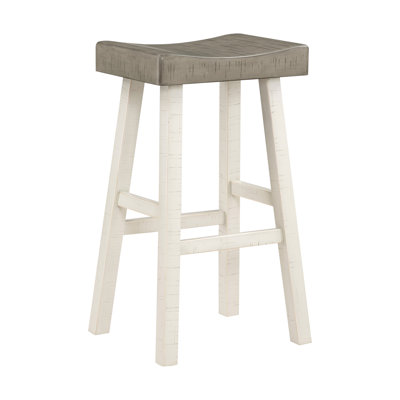 2 tabourets de bar, bois massif, café blanc, 2 tabourets transitionnels pour salle à manger, bois d'hévéa et 250 lb