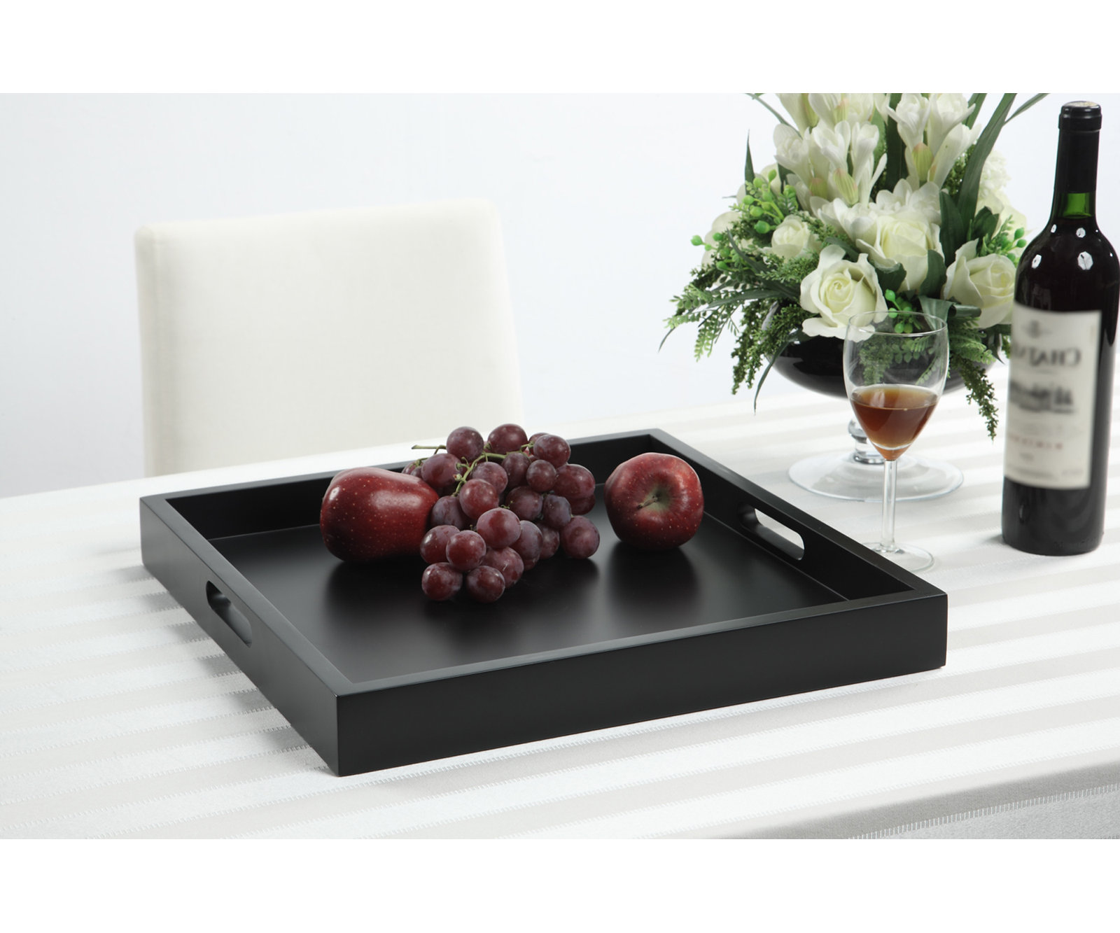 Burke Decorative Tray, Black