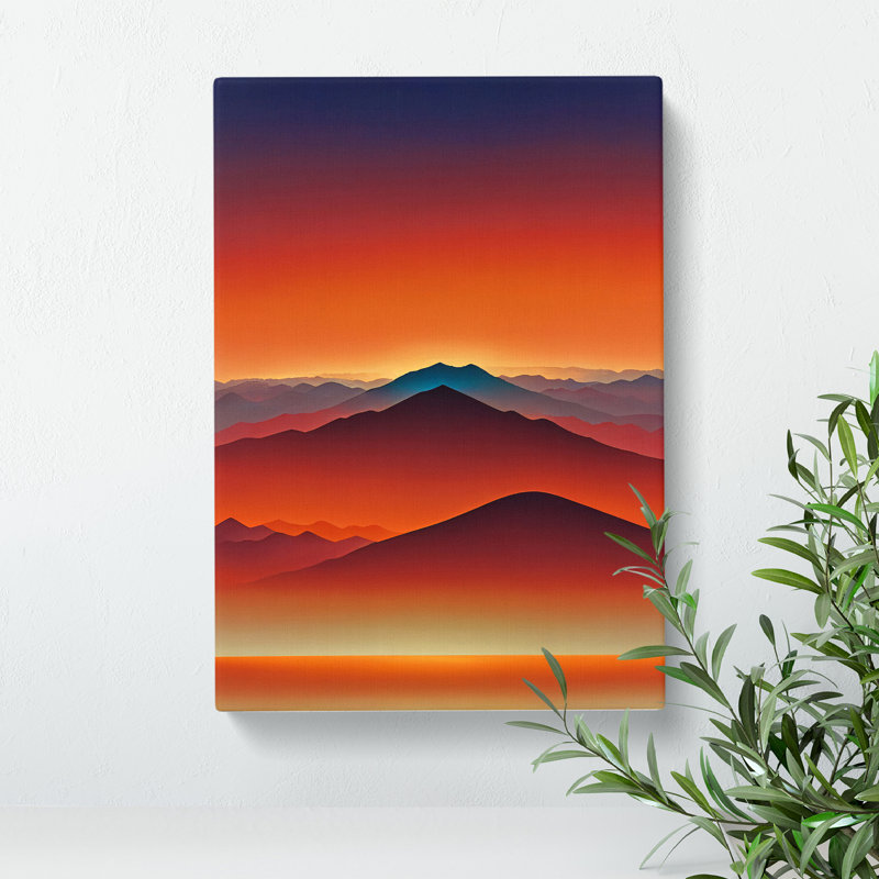 A Mountain Sunset No.5 - Unframed - Wrapped Canvas, 60cm H x 40cm W x 3cm D