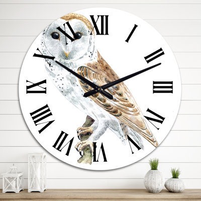 Portrait d'une chouette effraie II - Horloge murale traditionnelle