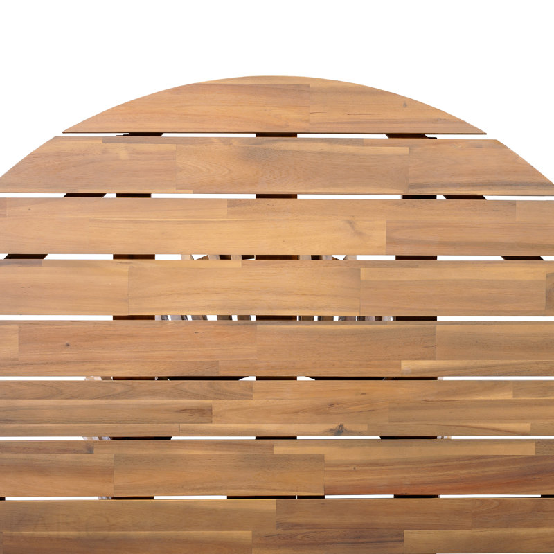 Table de salle à manger d'extérieur en bois d'acacia, très grande table de salle à manger ronde de 47,25 pouces, pour cour arrière, pelouse, balcon, teck clair