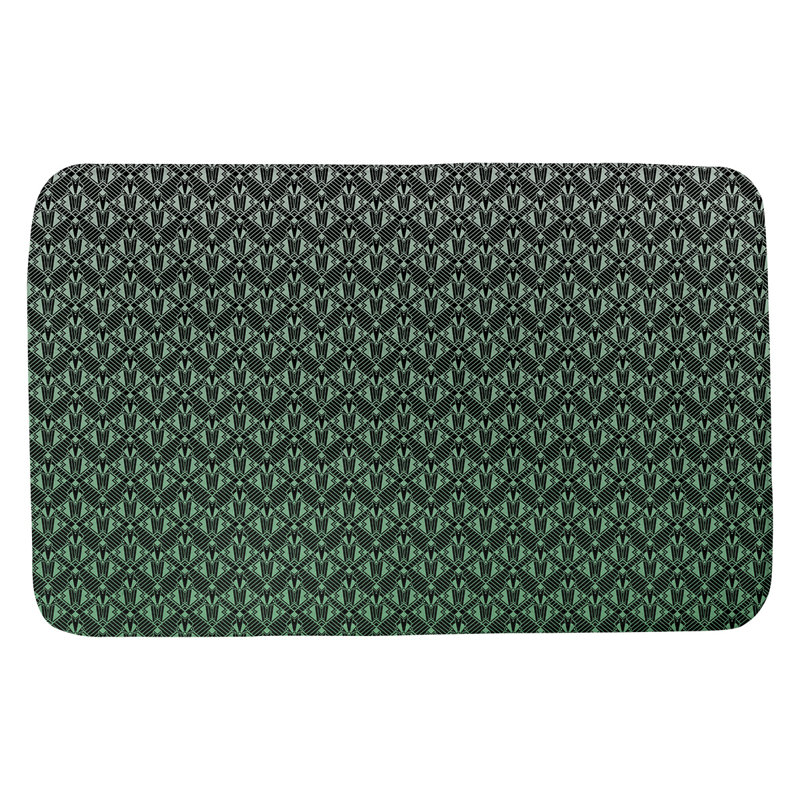 Tapis de salle de bain déco Leffel, l 21 po x L 34 po, Vert