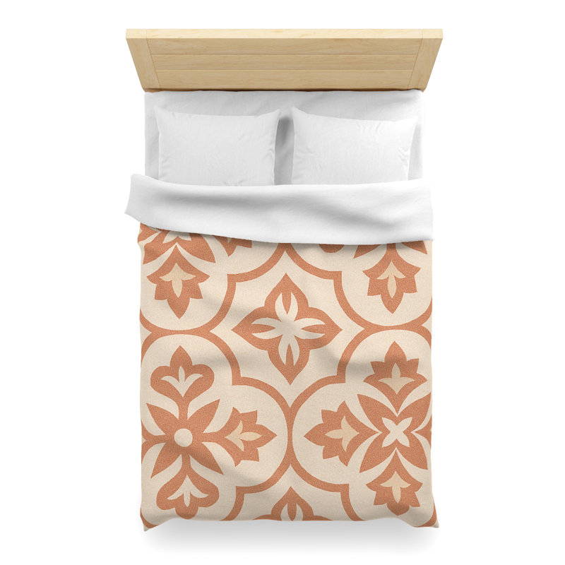 Microfiber Duvet Cover Boho Style, Design 36, Twin XL Duvet Cover, White