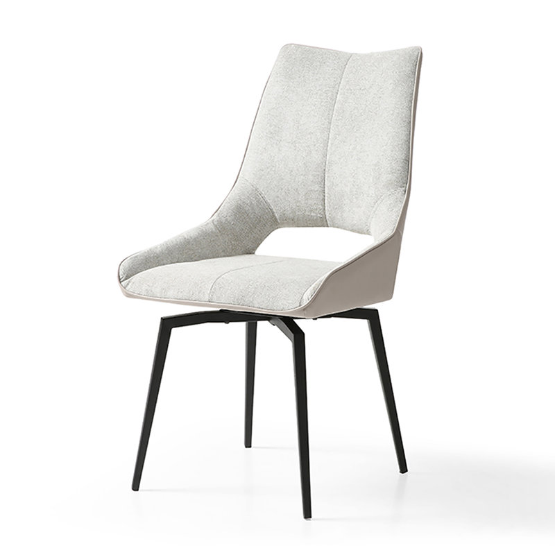 Swivel Dining Chair, Beige, Matte Black