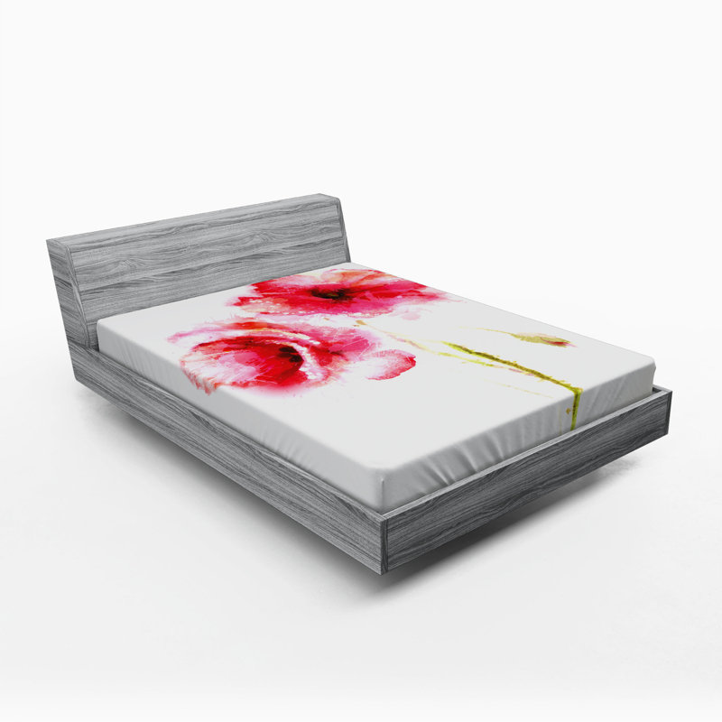 Microfiber Floral Fitted Sheet, Full Fitted Sheet