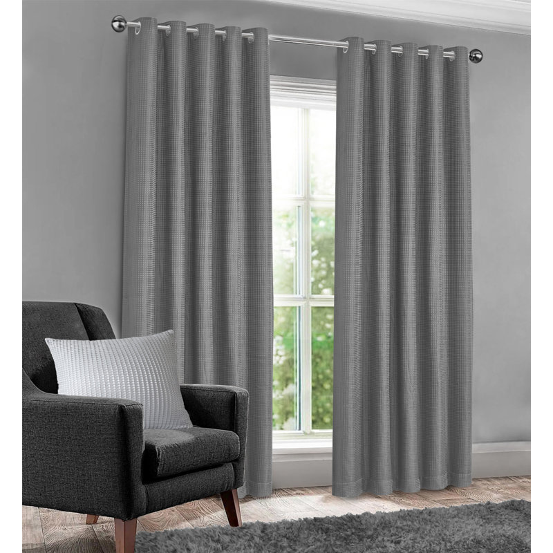 Quian Blackout Curtain, Silver, 46cm Width x 54cm Drop