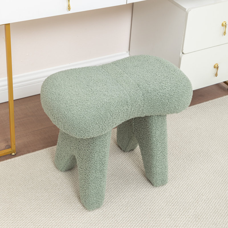 Fauteuil de maquillage en fausse fourrure, Vert