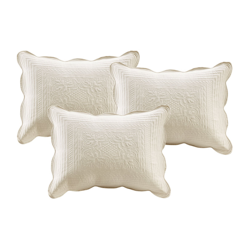 Cream Microfiber Reversible Scalloped Edge Daybed Cover Set