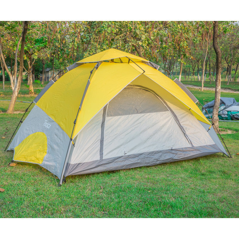 Tente de camping pour 4 personnes, Jaune / blanc