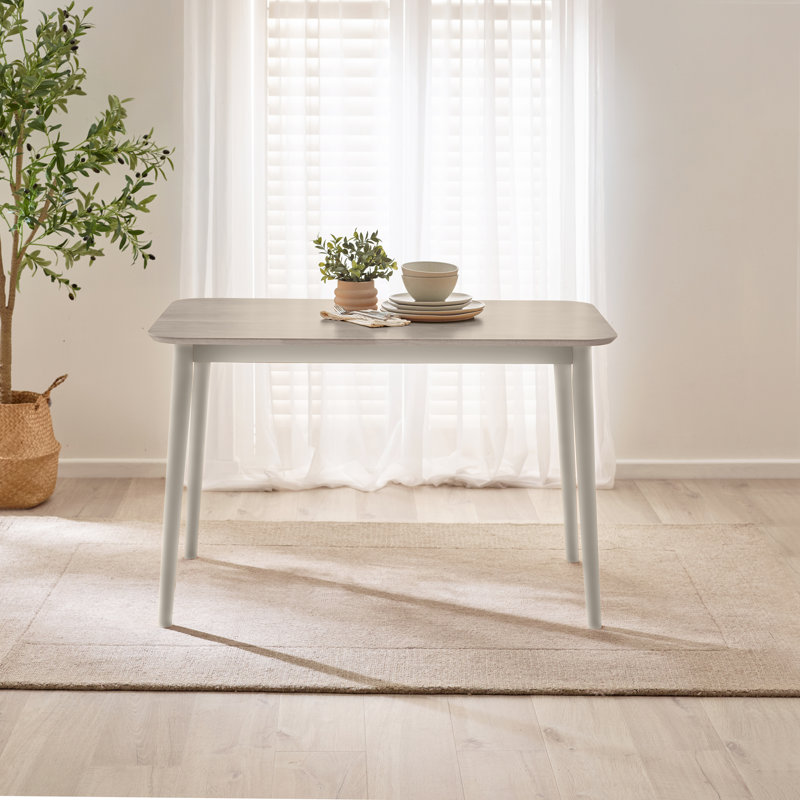 Table de salle à manger 4 ou 6 places Drea, L 30,3 po x L 46,5 po, Blanc-gris