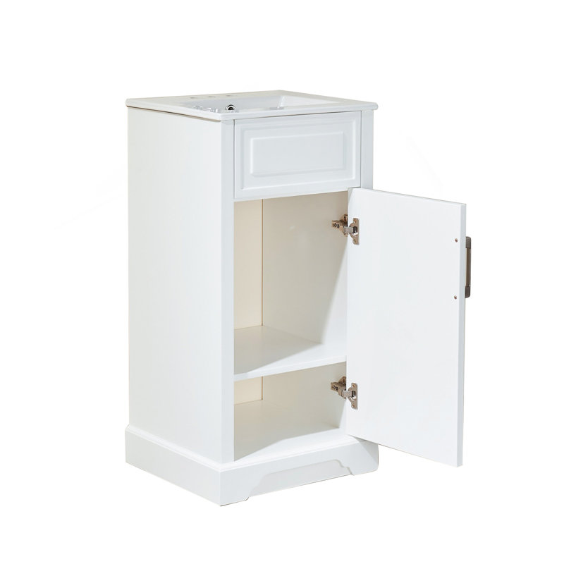 Meuble-lavabo simple autoportant de 18 po avec plateau entièrement assemblé