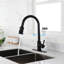 Robinet de cuisine rétractable à 360 degrés tactile, acier inoxydable noir mat, réglage du débit et de la température à une poignée, surface antirouille, profondeur de 16,65 po, largeur de 10,06 po, hauteur de 2,51 po, 4,71 lb