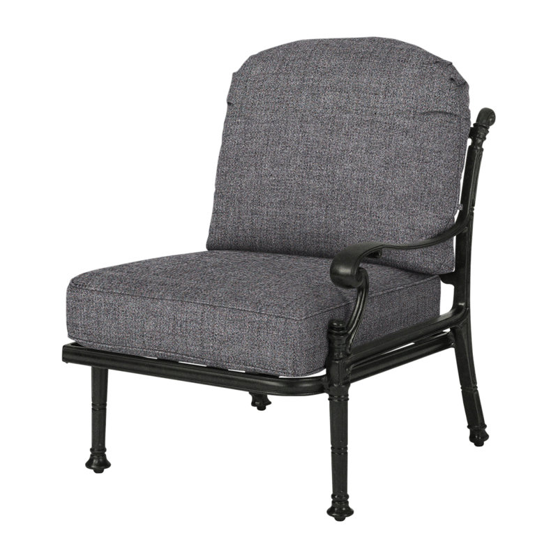 Florence Cushion Left Arm Lounge Chair, Cast Slate Sunbrella® Plainweave, Desert Bronze