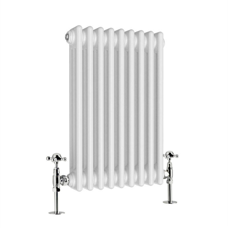Valery Vertical Traditional 3 Column Cast Iron Style Designer Radiator, White, 60cm H x 42.5cm W